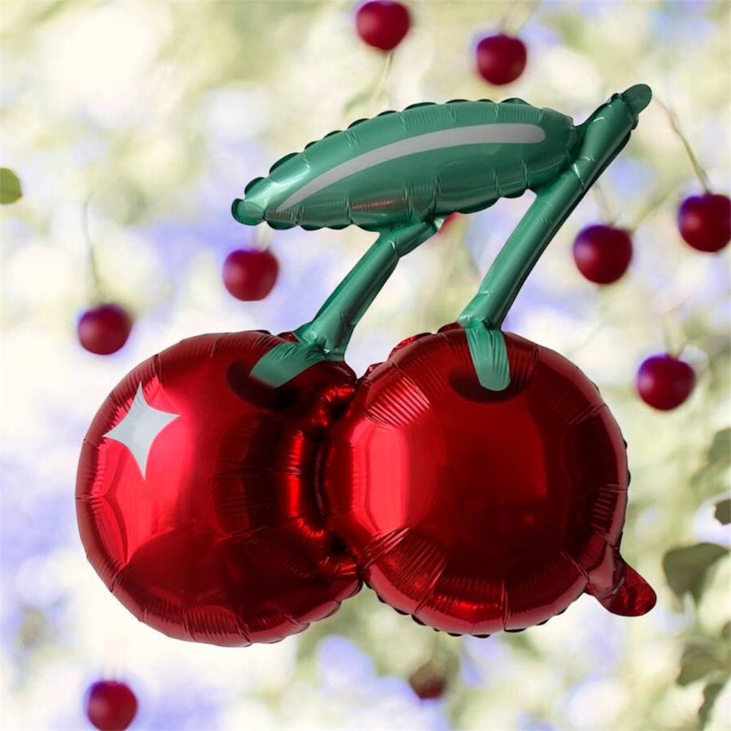 Balão Metalizado Cereja Vermelha 54cm Decoração Festas