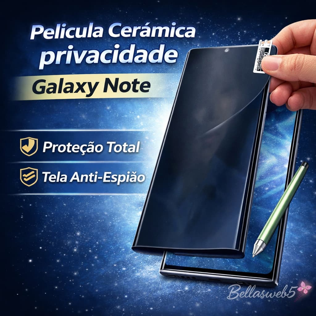 Película Cerâmica Privativa para Galaxy Note10 Note10 Plus  Note 20 Note 20 Ultra CURVADA 💎