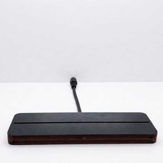 3 unid. Base de Led em MDF Preto p/ Placas de acrílico - Base com 15cm + Fonte de Alimentação