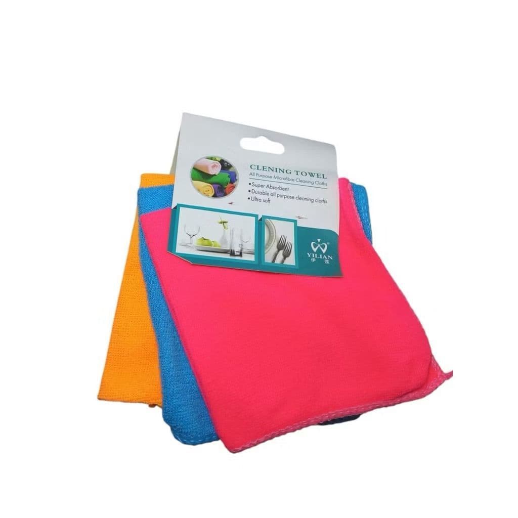 Kit Pano de Microfibra 30x30cm 3 Peças | Pano Limpeza Multiuso Não Risca