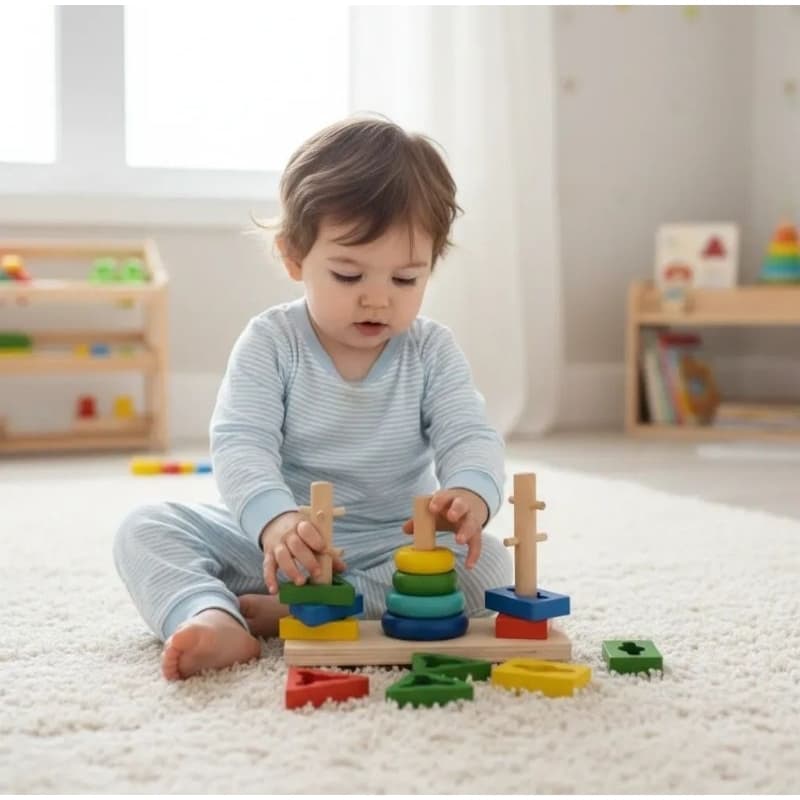 Brinquedo Infantil Empilha Formas Educativo Geométricas Montessori