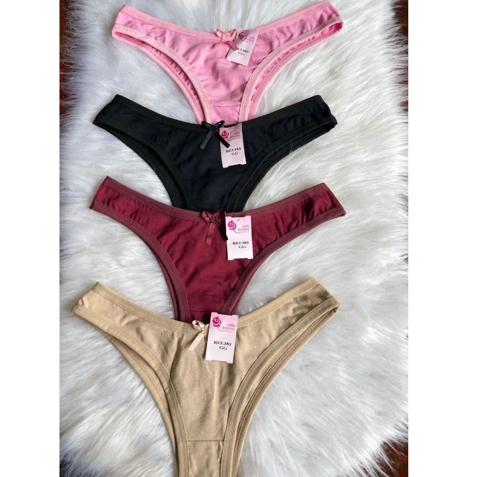 Kit 5 Calcinhas Feminina Asa Delta Adulto Cotton Conforto Calcinha Algodao Lisas Modelo Asa Delta