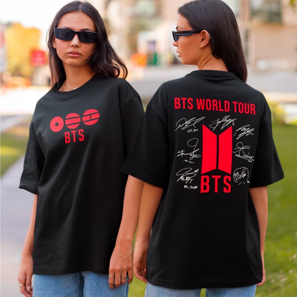 Camiseta BTS K-pop Tour 100% Algodão Unissex Masculina Feminina Infantil Conforto Premium