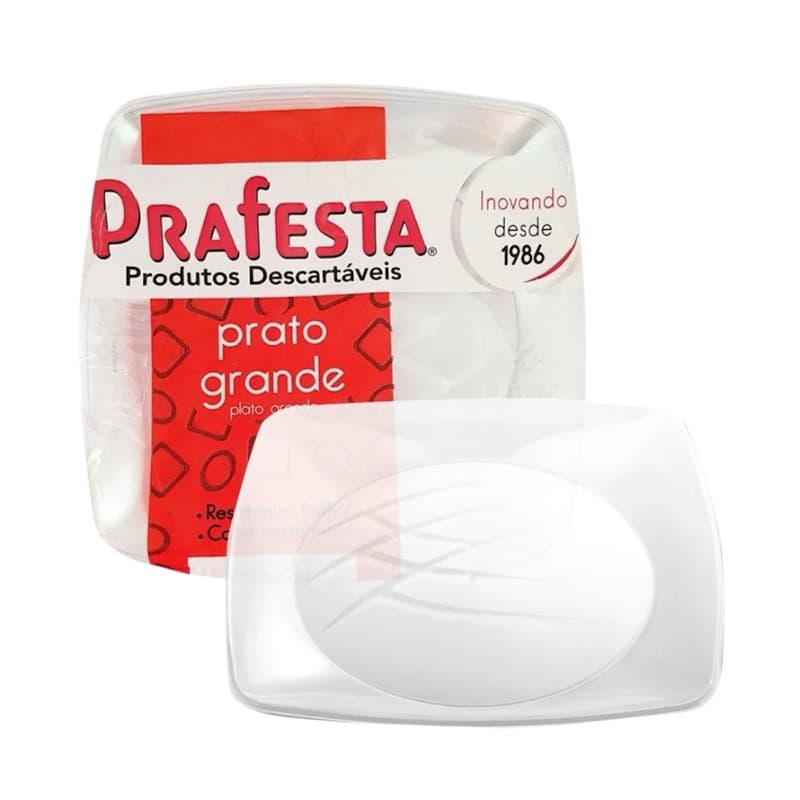 10~40 Prato acrilico quadrado Prafesta refeição e sobremesa