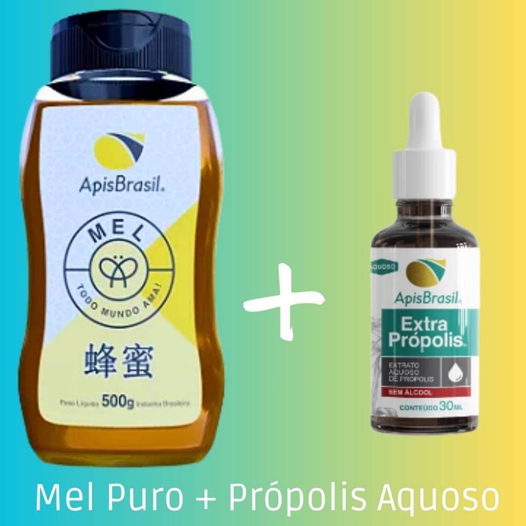 Mel com Própolis Bisnaga de Mel Puro com Extrato de Própolis Verde Aquoso Kit Tratamento dor Garganta Imunidade