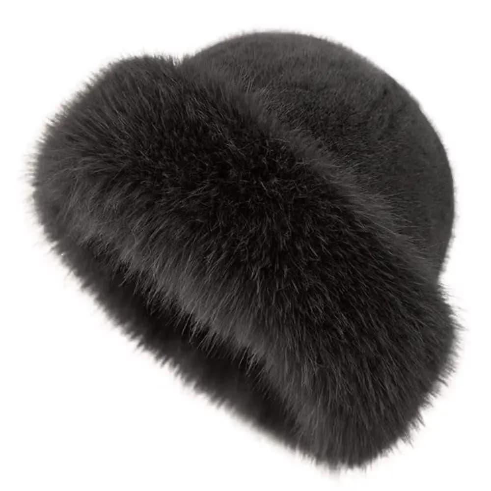 Chapéu Gorro Feminino Peluciado de Inverno Macio, Quente, Elegante e Anti-Frio