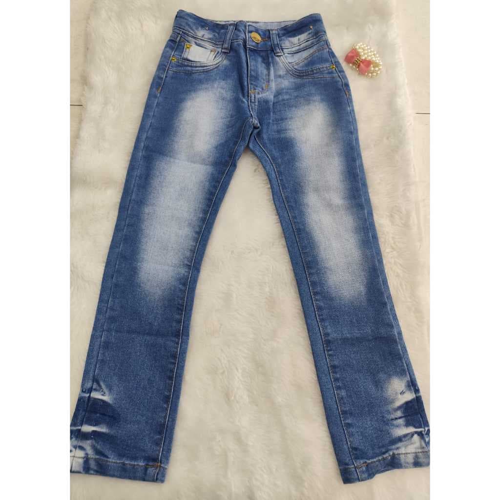 CALÇA INFANTIL FEMININA 4/8 COM REGULAGEM INTERNA NO CÓS