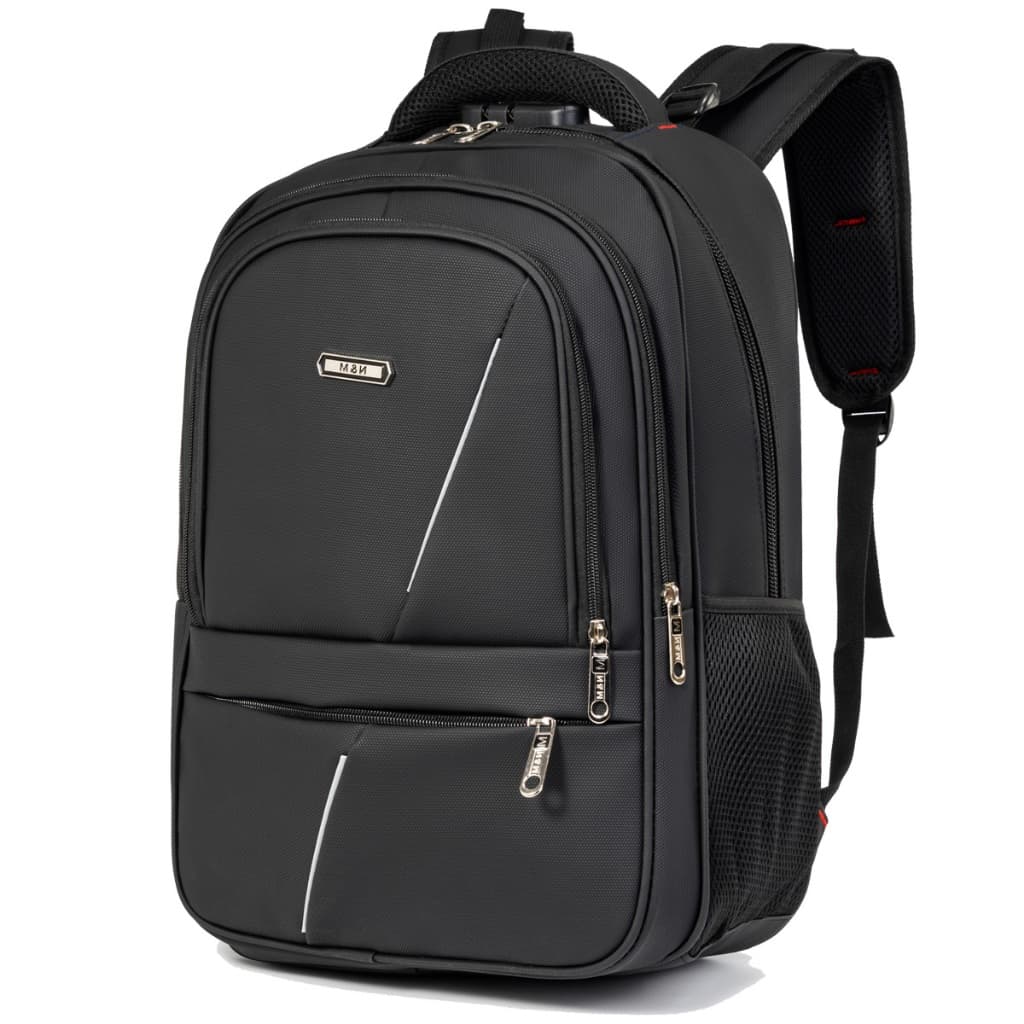 Mochila grande para laptop masculina com cadeado de combinação, ideal para viagens, trabalho e escola.-1139