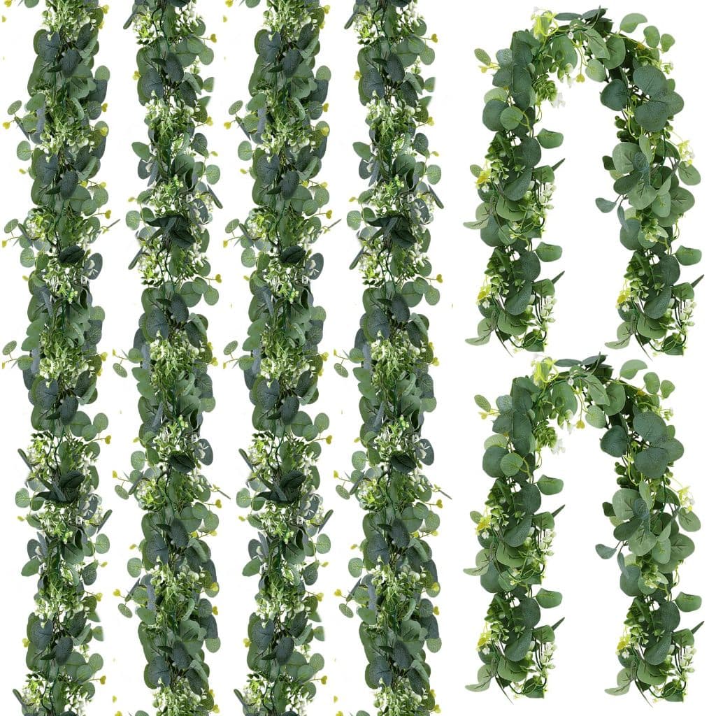 Kit 2/4/6 Artificial Eucalipto Guirlanda Planta Decoração Videira Verde 180cm