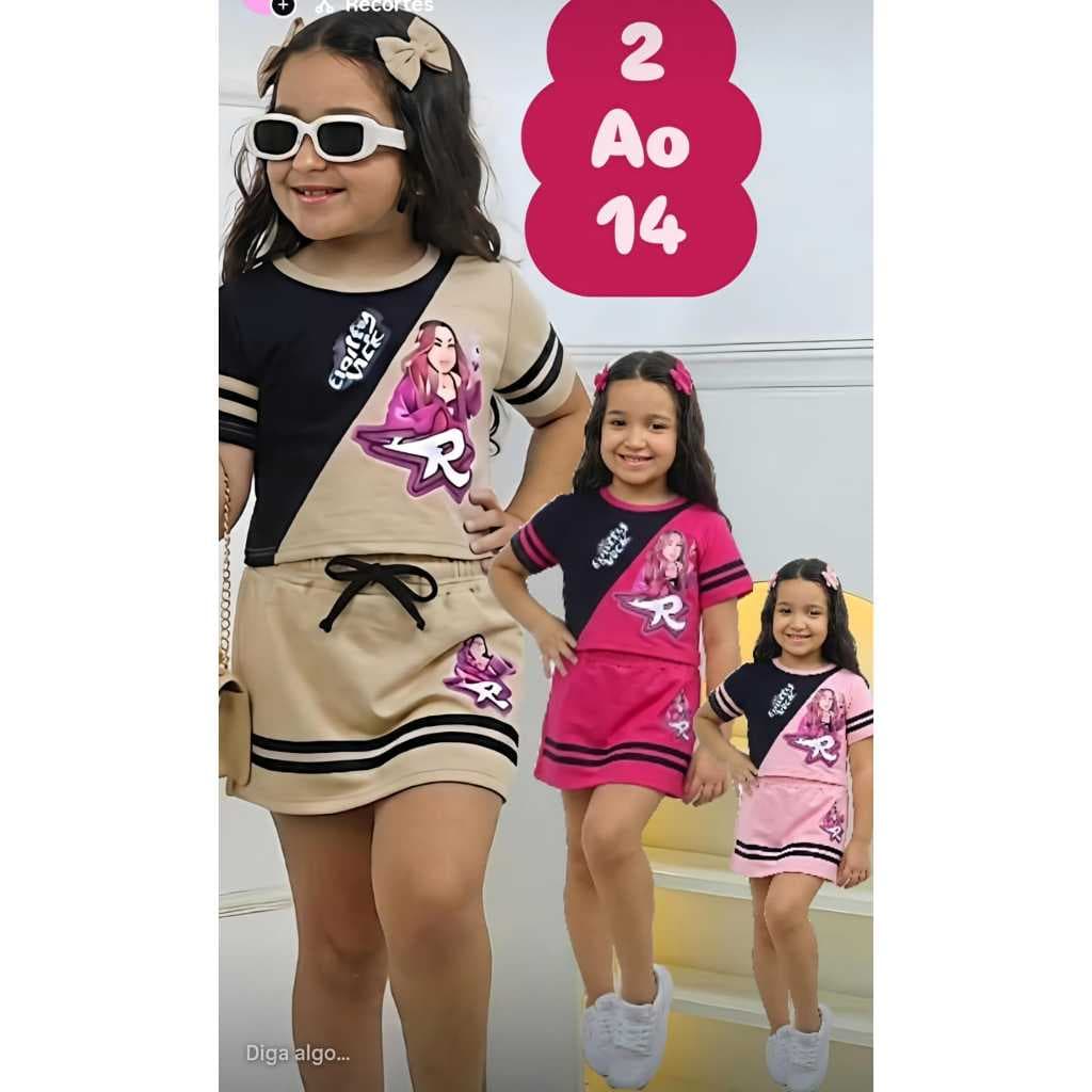 EMILY VICK CONJUNTO BLUSA+SHORT SAIA LANÇAMENTO 2026 FEMININO MENINAS ESTILOSO BLOGUERINHA