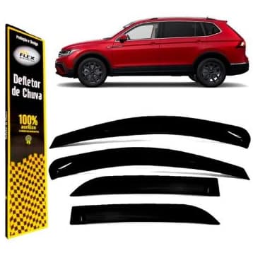 Calha Defletor de Chuva Vw Tiguan 2013 a 2017 4 Portas Acrílico Fumê Ecoflex