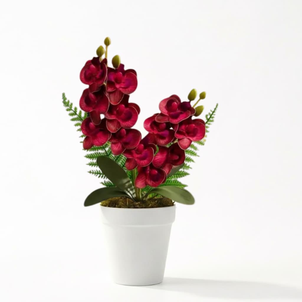 Planta Artificial Arranjo de Orquídeas x12 Decoração