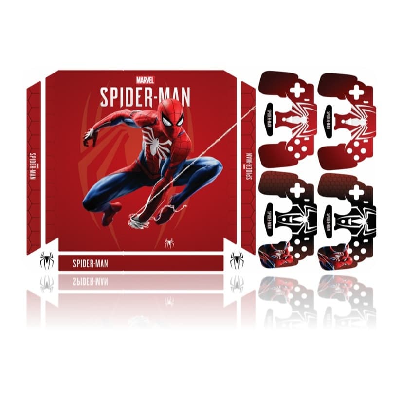 Kit Adesivo PS4 FAT Adesivo + 4 Adesivos Controles PS4 FAT Completo Alto Brilho / Spider_Man