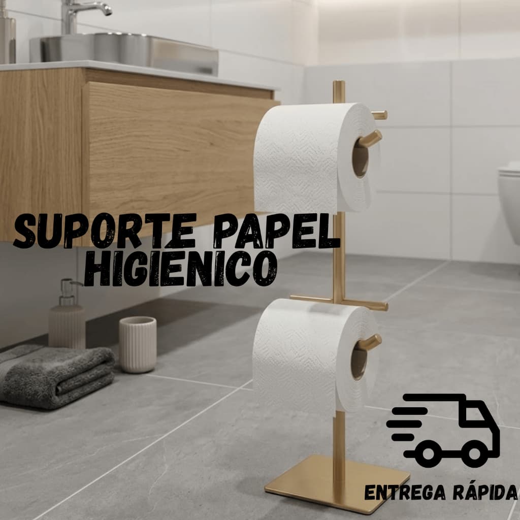 Suporte Porta Papel Higiênico Moderno Instalação Rápida Sem Sujeira e Sem Furos Três Cores