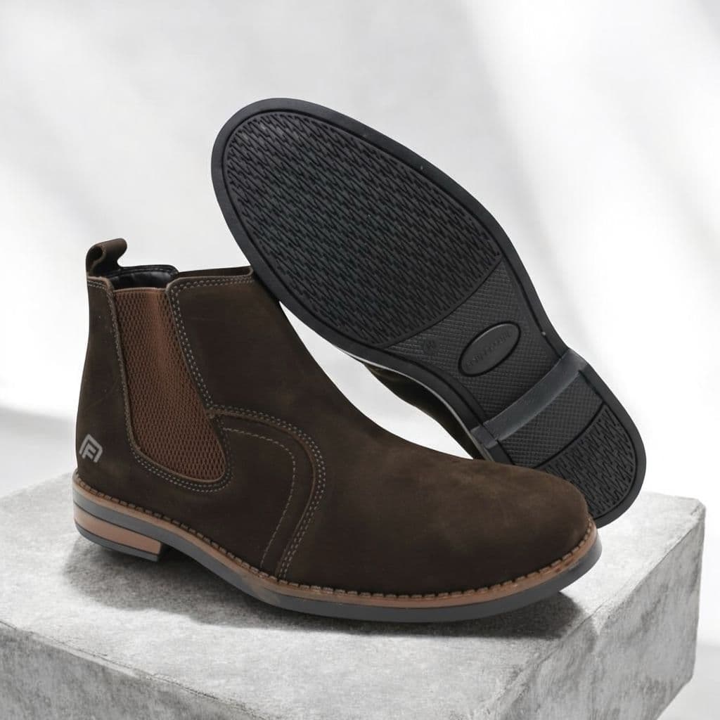 Botina Masculina Bota Chelsea Nobuck Confortável Moderna Resistente Country Cowboy