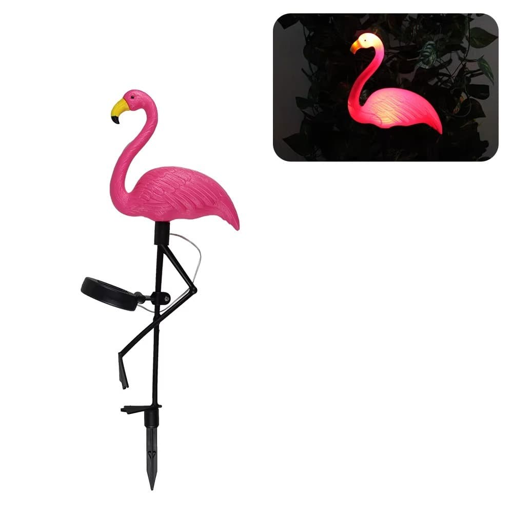 Flamingo Luz Solar De Pátio De Jardim À Prova D'água Lâmpada De Solo Estaca, Estatueta