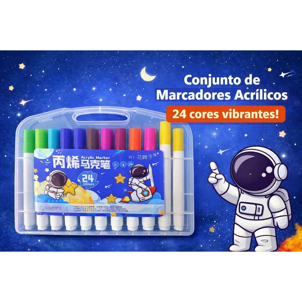 Kit Canetinhas Coloridas 24/36 cores Profissionais 🎨 Alta Qualidade
