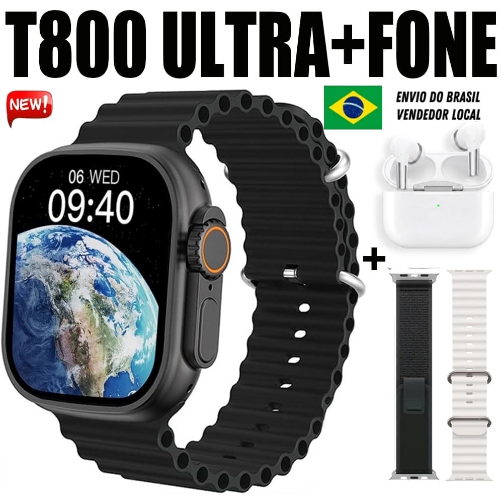 2026 T800 ULTRA Smartwatch Relógio Inteligente TWS Fone De Ouvido 2 Em 1 BT Bluetooth Chamada Relógio