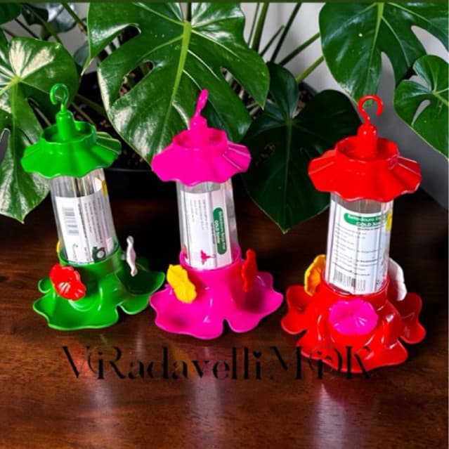 Bebedouro Beija-Flor Ideal Para Alimentação Aves Passaros Decorativo Jardins 80ml Pequeno
