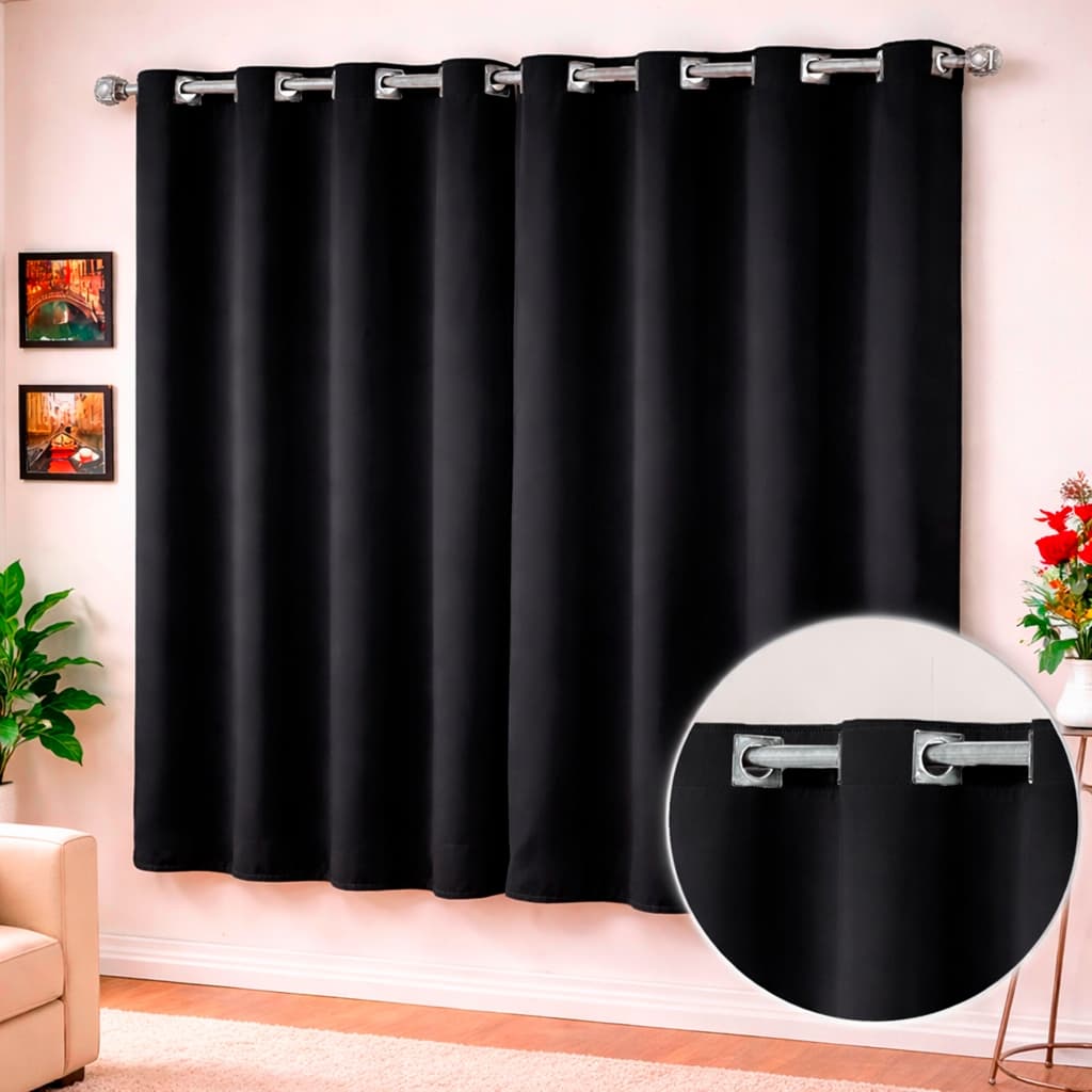 Cortina Blackout Tecido 2,00m X 1,40m 100% Blecaute Sala Quarto Corta Luz Premium Janela Escritório