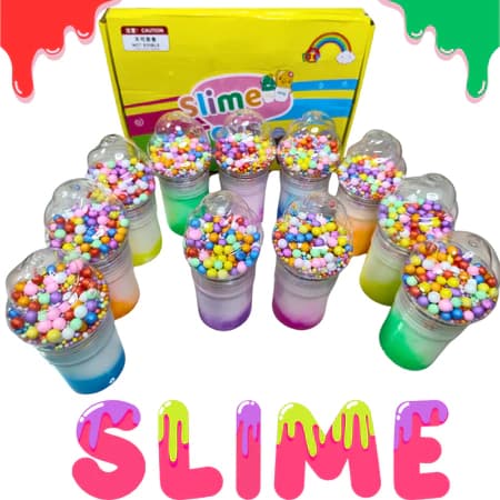 Slime Bonequinha Geleia Massinha Com Bolinhas de Isopor Colorido Meleca Brinquedo para Criança