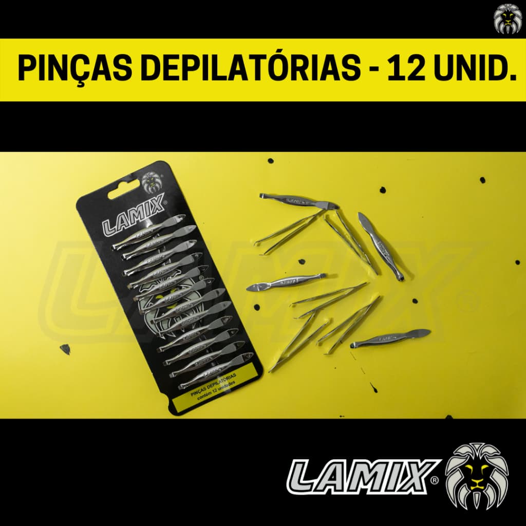 Pinça Depilatória LAMIX - 12 unidades