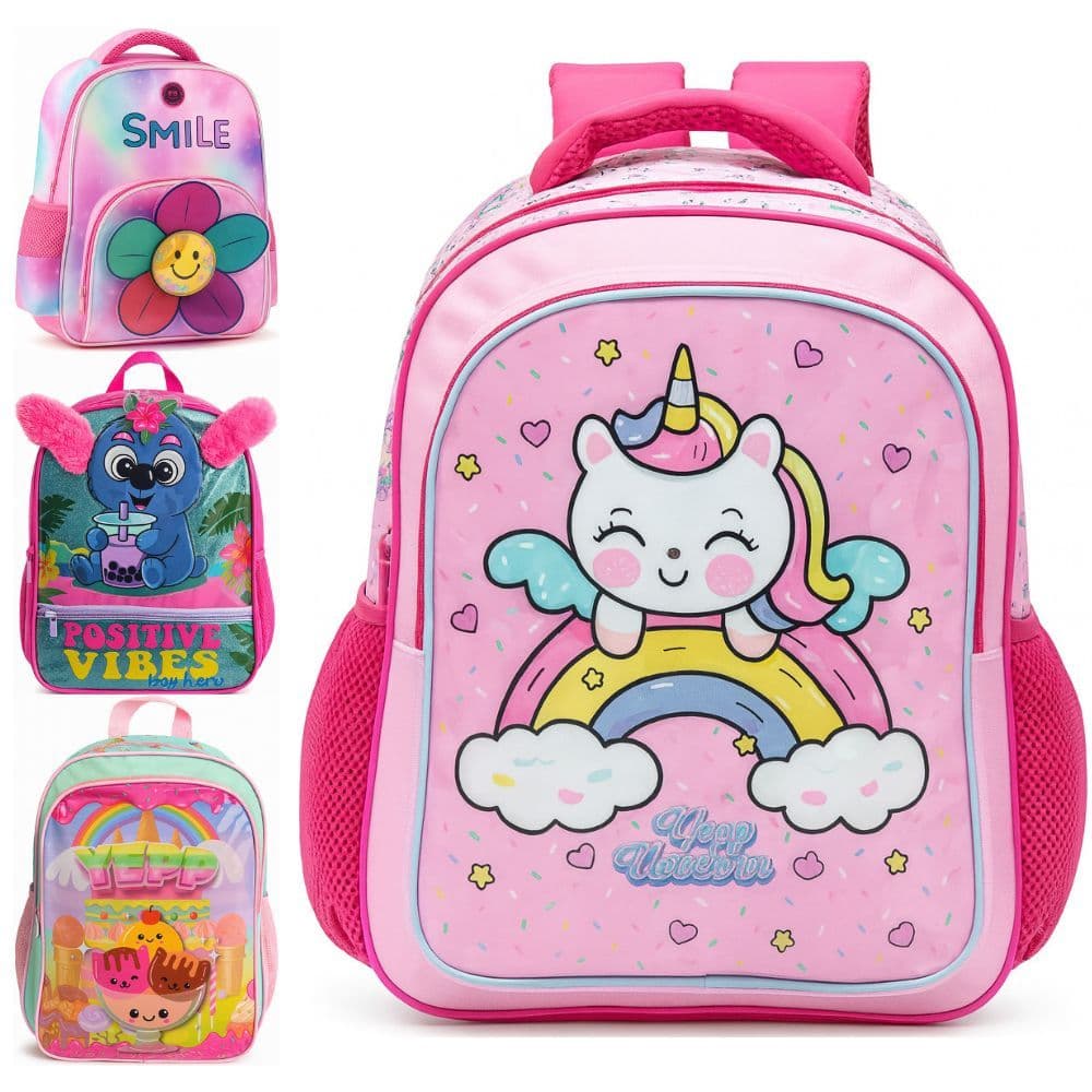 Mochila Infantil Escolar Escola Menina Menino Criança Bolsa Feminina Masculino Personagem Frozen Princesas Passeio
