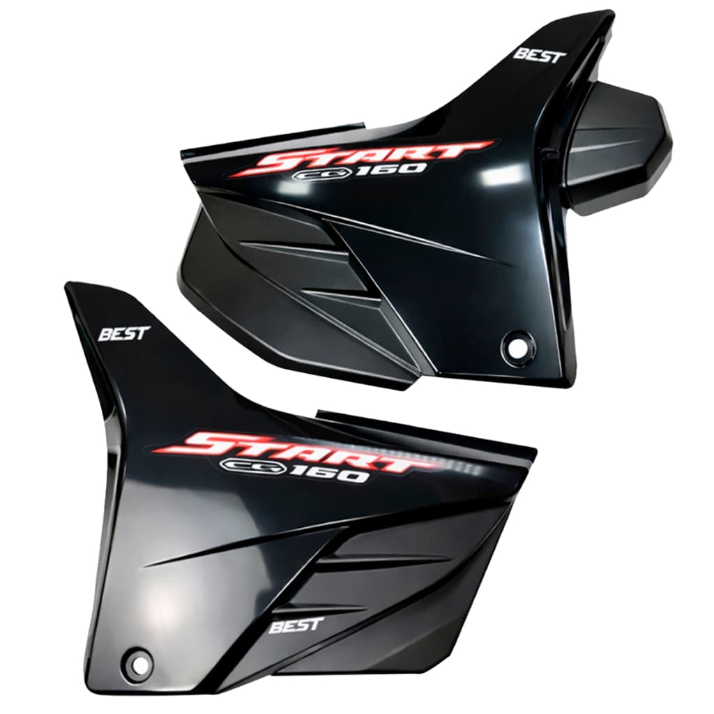 Carenagem Moto Tampa Lateral Par Direita Esquerda Cg 160 Start 160 2018 2019 2020 2021 2022 2023 2024 Preto