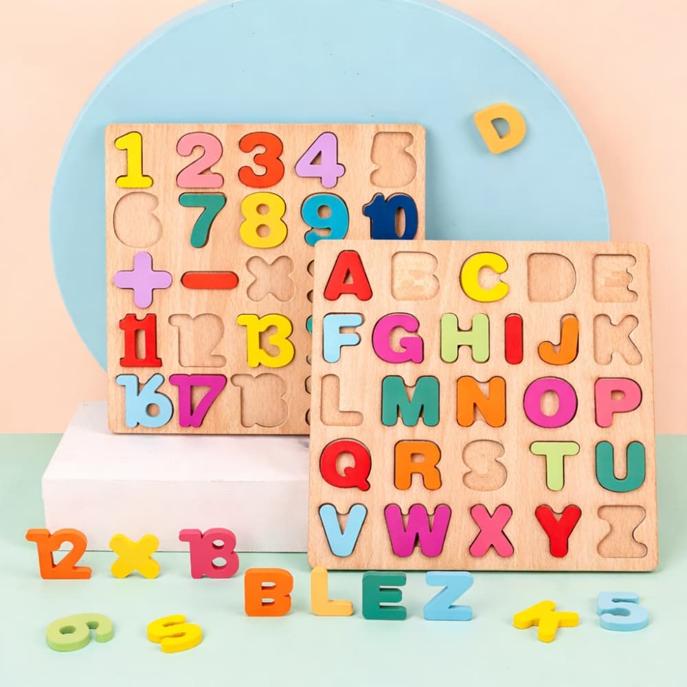 Tabuleiros Educativo Pedagógico Alfabeto Letras e Números Formas Geométricas