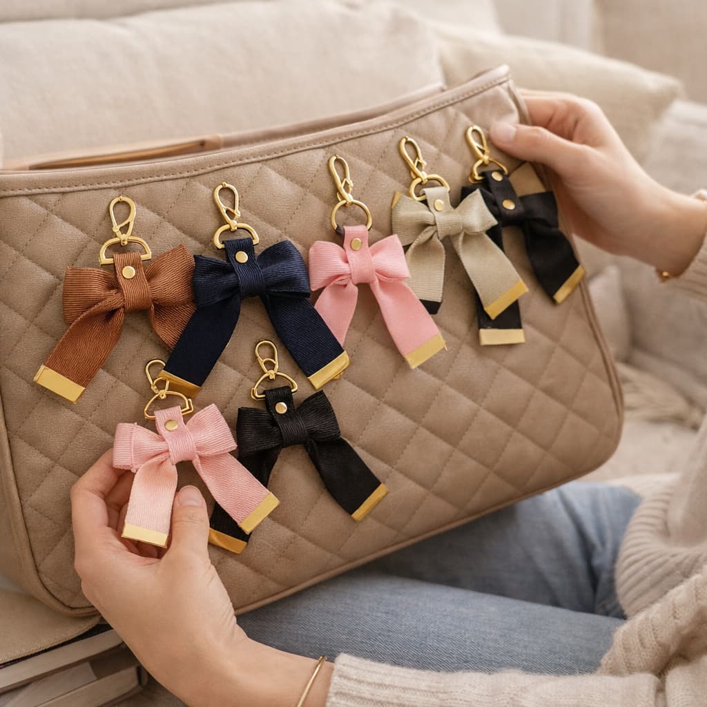 Pingente Laço para Bolsa Chaveiro Decorativo para Maternidade e Dia a Dia