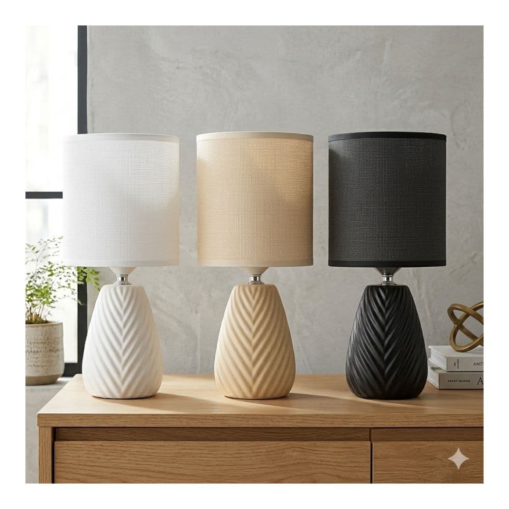 Luminária de mesa LED base moderna  Abajur decorativo Quarto sala | luz suave elegante.