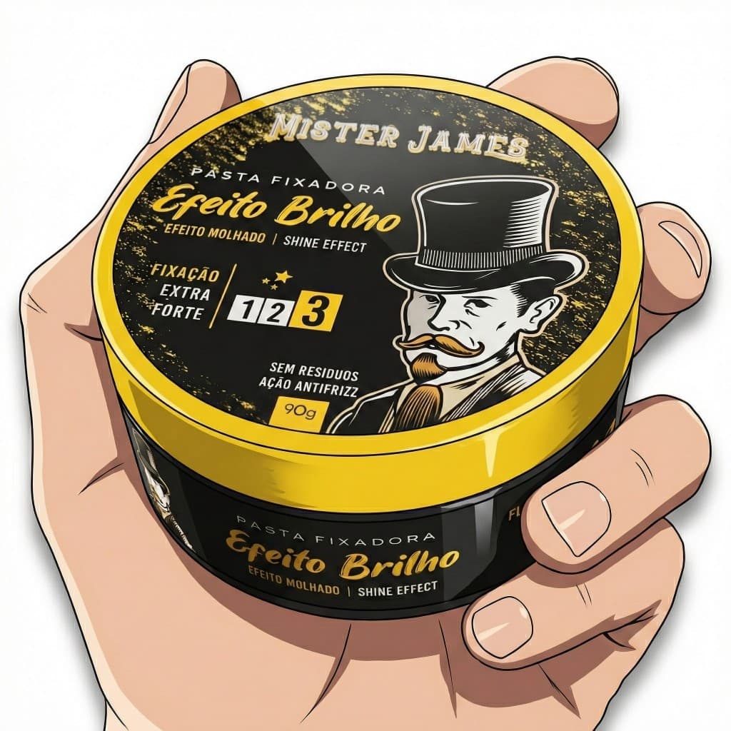Pasta Modeladora Profissional Mister James - Para Cabelo - Extra Forte - Incolor 90g