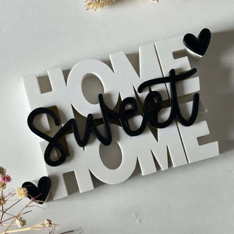 Home Sweet Home Decoração Letreiro 3D Lar Doce Lar