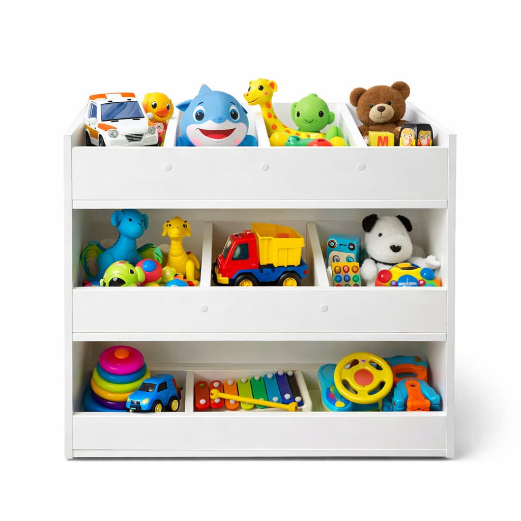 Baú Organizador Quarto Infantil p\Brinquedos Divisórias Montado