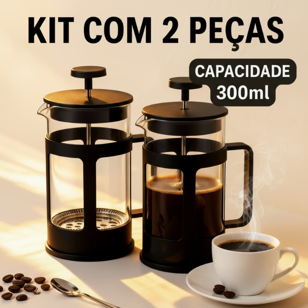 Cafeteira Francesa Prensa Café Cremeira Vidro Inox Chá Leite Filtro Expresso Capuccino Gourmet