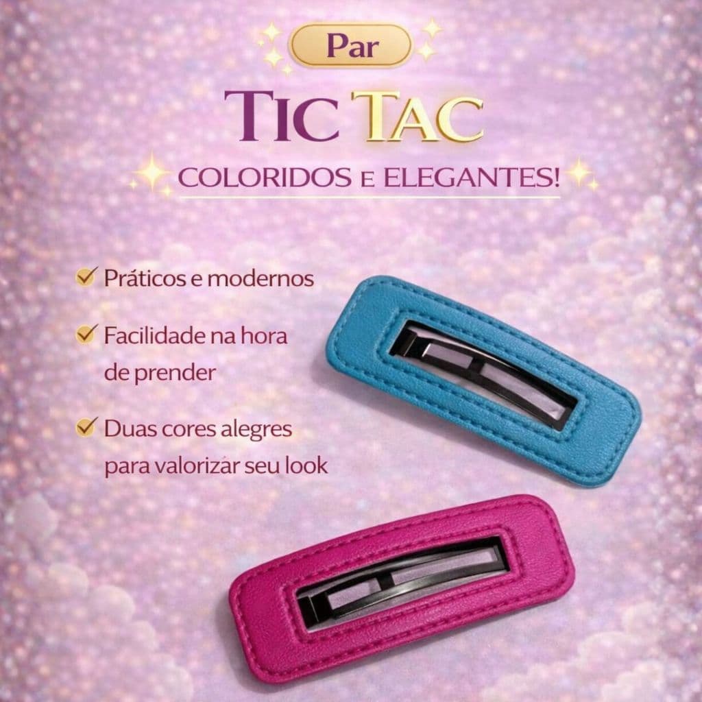 Par Presilha Tic Tac  Simples, estiloso e indispensável!