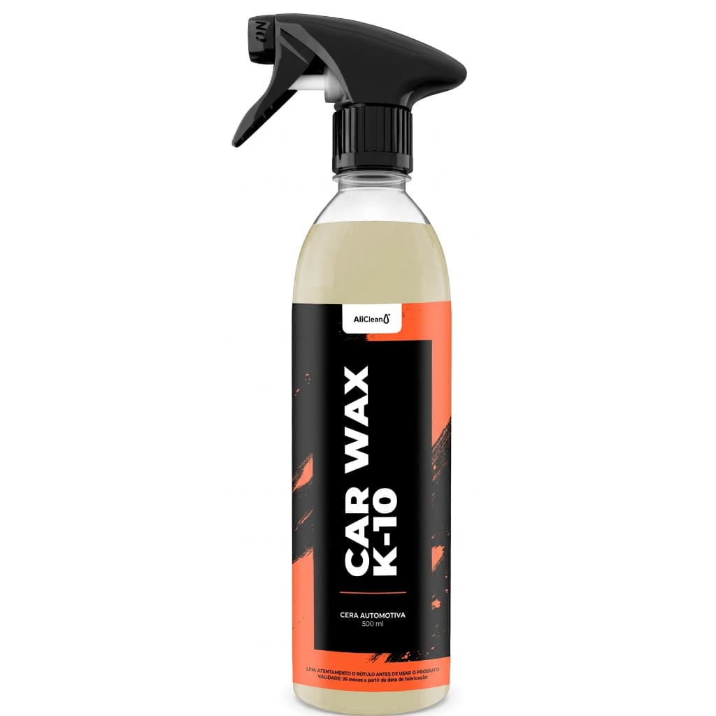 Cera Automotiva Spray K10 Carnaúba 500ml Brilho Espelhado Proteção Hidrorrepelente Car Wa
