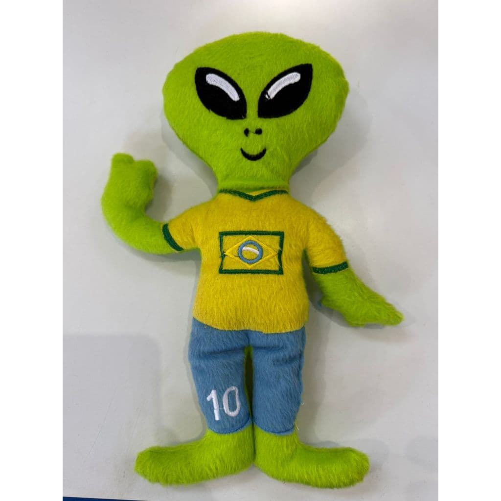 Alienígena Brasil Pelúcia 32cm – Boneco ET Fofinho com Camisa do Brasil | Mascote Copa