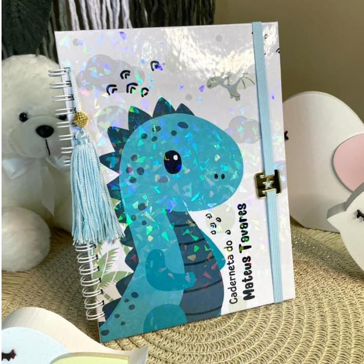 CADERNETA DE SAUDE VACINAÇAO PERSONALIZADA LUXO MENINO DINO BABY