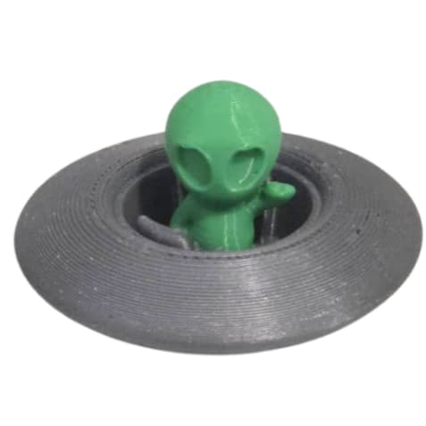 Mini Nave UFO com Alienígena – Decoração Geek / Alien | Impressão 3D