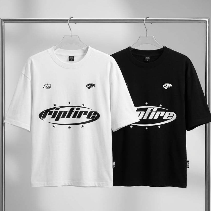 Camiseta Oversized Masculina Algodão Estampada RipFire Streetwear