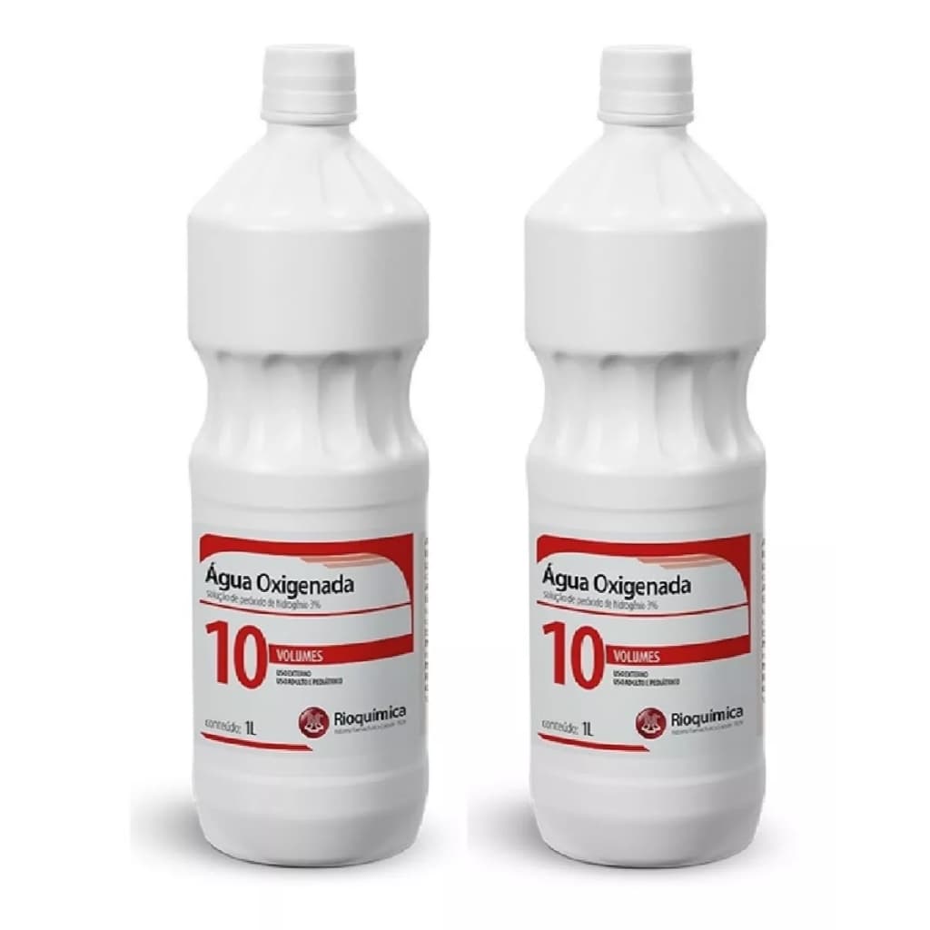 Kit 2 Água Oxigenada 10 Volumes de 1 Litro - Rioquímica