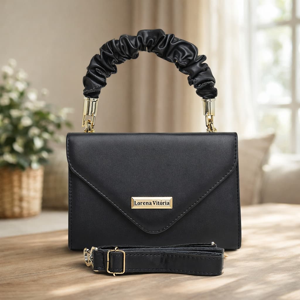 Bolsa Alça Franzida Feminina Premium Compacta Estilo Blogueira | lançamento
