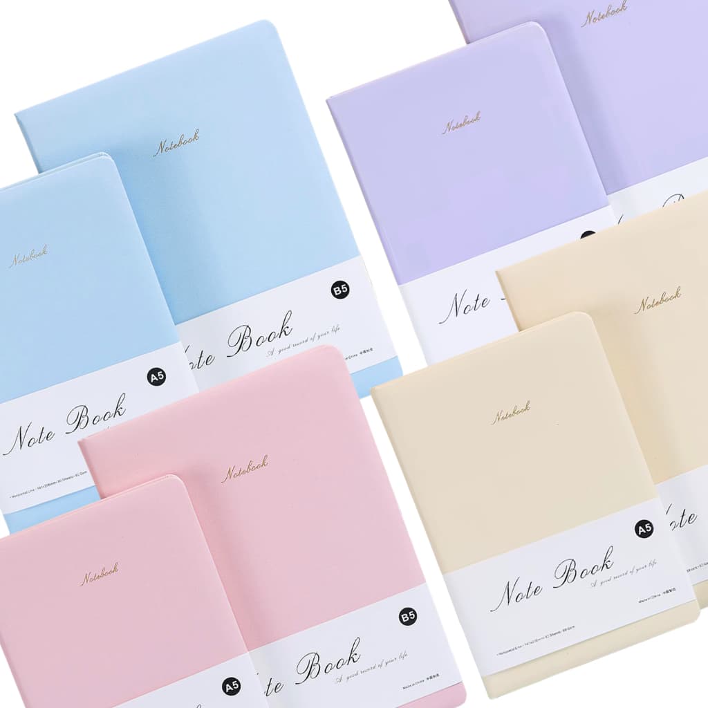 Caderno de Anotações Moleskine A5 CORES PASTEL Capa Couro Com Pauta - Importado - 80 Folhas
