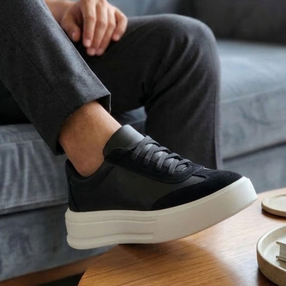 Tênis Casual Social Masculino Urbano Plataforma Skeneaker Sola Alta Na Moda