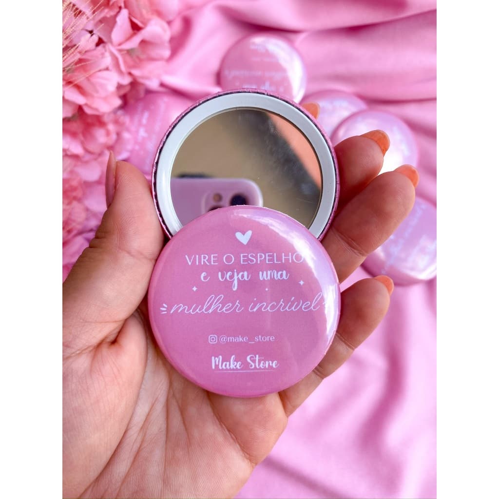Kit 50 Espelhos de Bolsa Personalizados 🎁 – Mimo aniversário, festa de 15 anos, temas diversos, brinde cliente ❤️