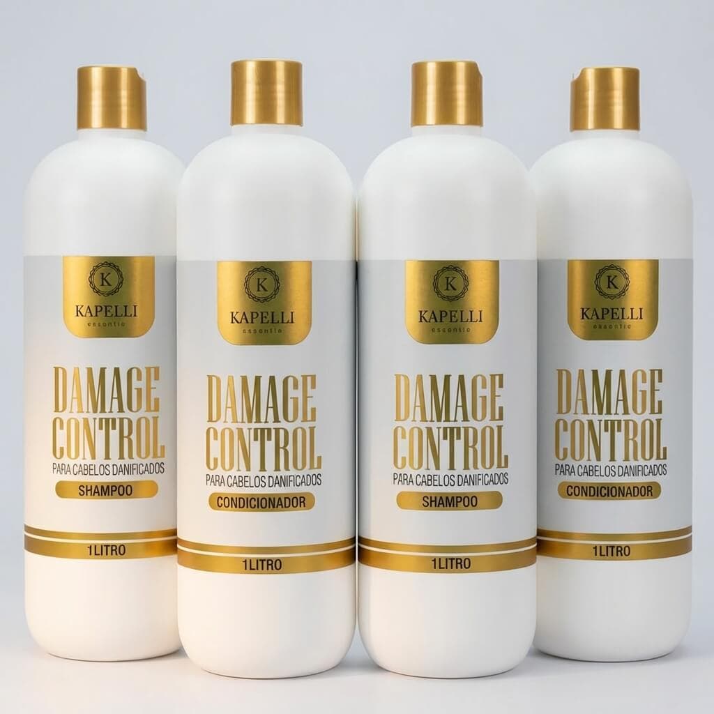 2 Kit Damage Control Kapelli 4 Litros 2 Shampoos e 2 Condicionadores