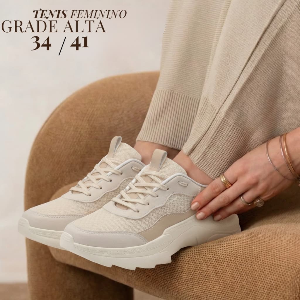 Tênis Feminino Plataforma Alta Urbana Tratorada Moderna e Resistente