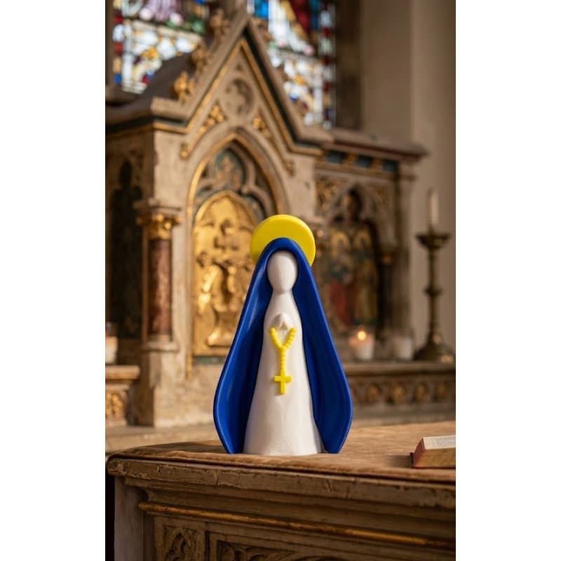 Escultura Nossa Senhora Minimalista 15cm - Decoração Sacra Moderna