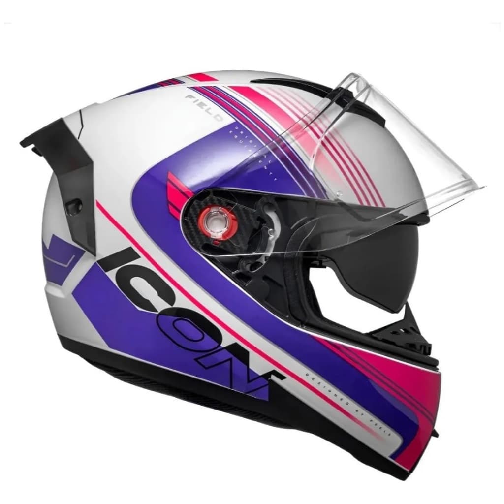 Capacete Peels Icon Pro Field Branco Rosa C/ Óculos Solar